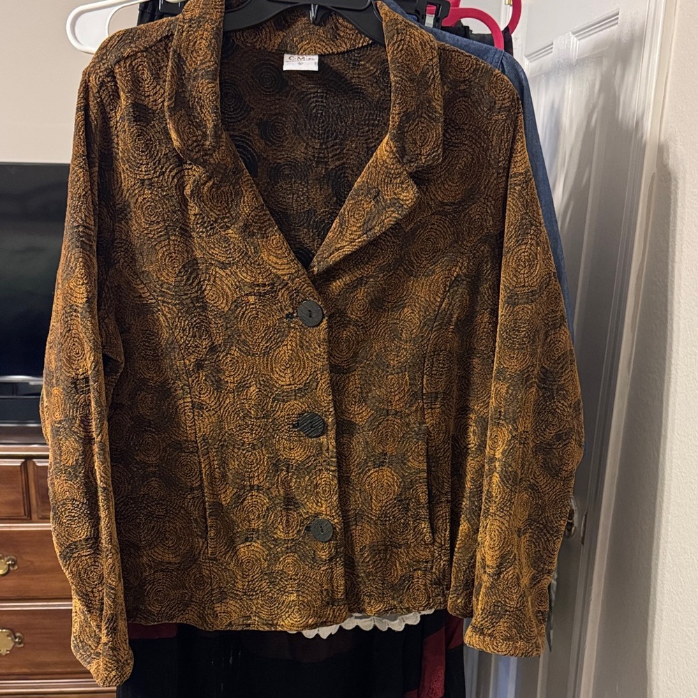 CMC Made In The USA Womens Long Sleeve Button Down Blazer